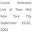 Live in New York cover