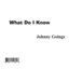 What Do I Know Albumcover