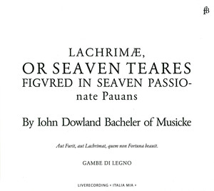Lachrimae or Seaven Teares cover