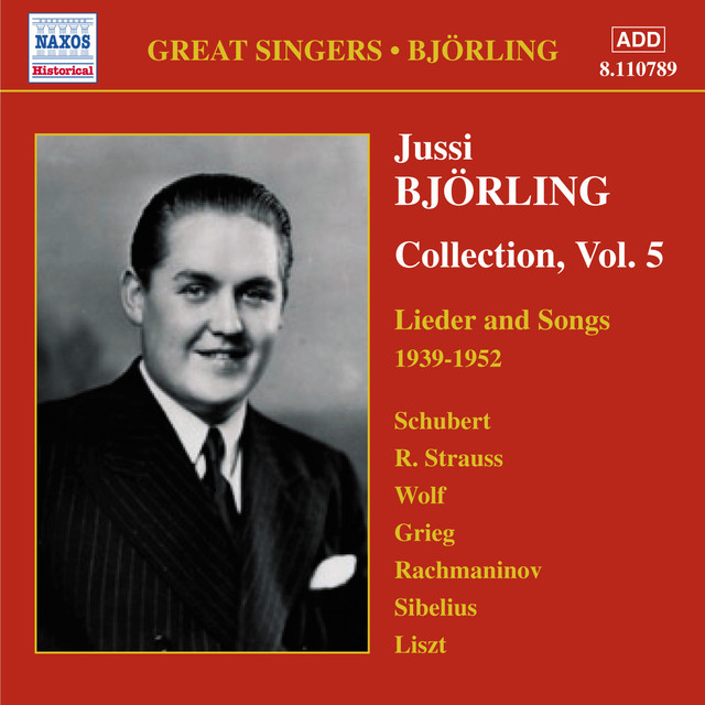 Bjorling, Jussi: Bjorling Collection, Vol. 5: Lieder and Songs (1939-1952) Albumcover