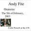 Oratorio: the 5th of February, 2003 - Colin Powell at the UN Albumcover