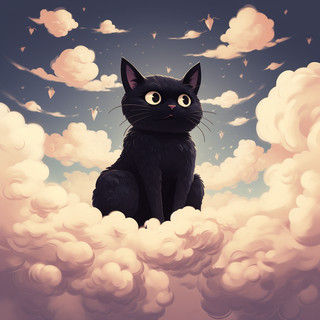 Moonlit Black Kitty
