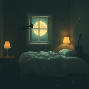 Cozy Bedroom Moonlight by Dreamed Moon