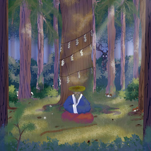 Monk & Pine Tree