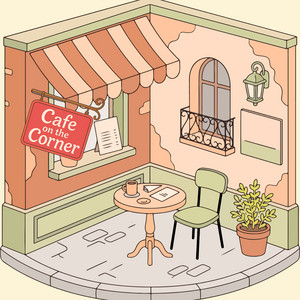 Cafe on the Corner by Oli Bruce