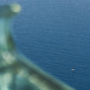 quiet blue morning by sea after sun