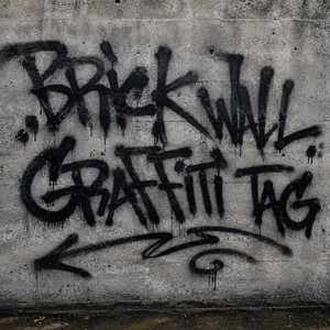 Graffiti Tag by Brick Wall