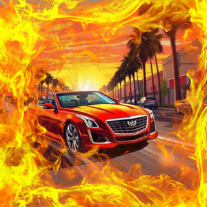 Red Cadillac in LA by Dagga Rocks