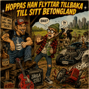 Hoppas han flyttar tillbaka till sitt betongland by Tjuren på dal