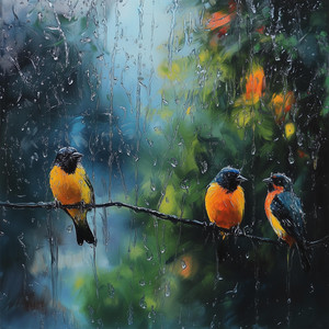 Birds in the Rain by The Monk by the Sea