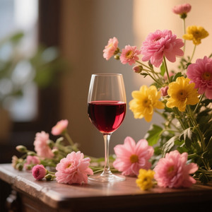 Flowers and wine by Ronnie Capish