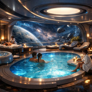 Relaxing Spaceship Lounge: Luxury Spa Ambience (Seamless Loop)