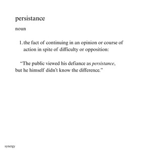 Persistance by Synergy