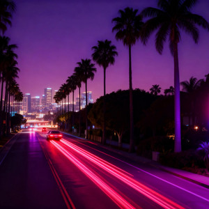 Violet Skyline Run by Synthwave Rider