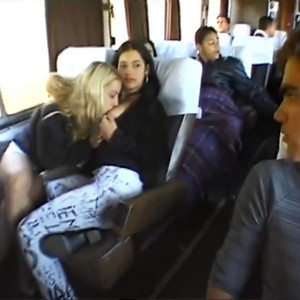 Young Lady Sucks and Sex Another Lady on the Bus by Twerking Sum