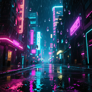 Neon Breathing Rain by Jake Potish