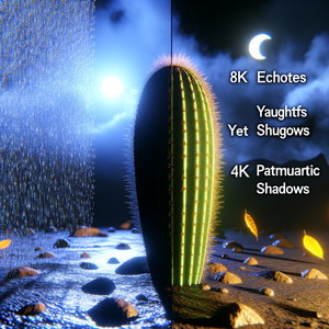 Cactus in the rain by Senneth