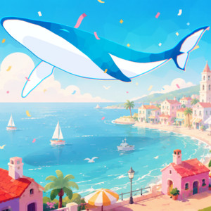 Lively Beach Town by Reo