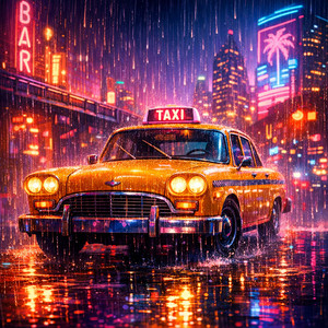 Taxi bajo la lluvia by Liam Varela Lof