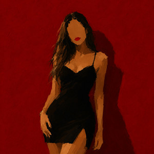 Black Dress Red Lips by John Miller