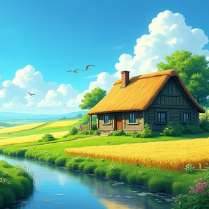 Petal Puff - A country morning with birds chirping