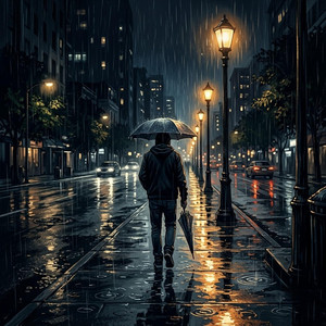 Streetlights and Rain by MoonPaper