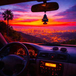 parked at the top of mulholland with the engine off and the radio still playing by sunset hills blvd