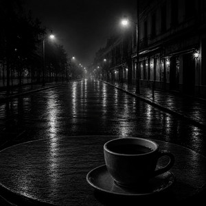 A cup of latte in the rain by Lofist