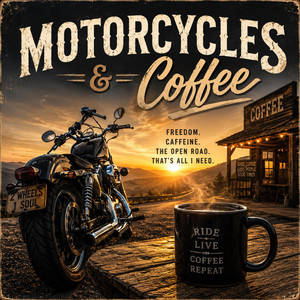 Motorcycles and coffee by Amanda Parris
