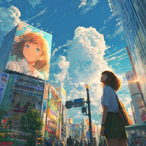 The Girl Beneath the Billboard Sky by Kudasai
