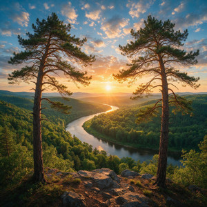 Hills Beneath a Clear Sky by Petit Jean