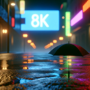 The umbrella in the rain by rennix