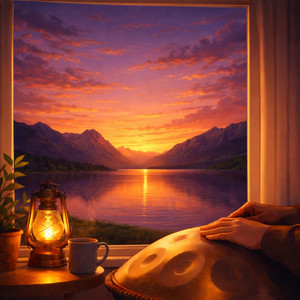 Last Light Lake by boat handpan