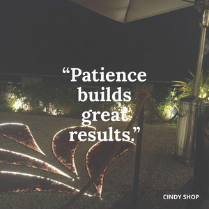 “Patience builds great results“ by Leydi Wow