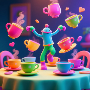 Teacups dance on the table by MUTRIN INTJE MAKKAH