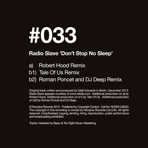 Dont Stop No Sleep - Robert Hood Remix by Radio Slave cover art