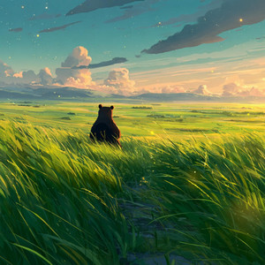 laying in the grass by moon glow