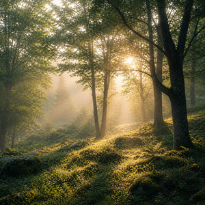 Calming Trees by Dim Lights