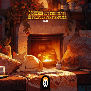 Drinking Hot Chocolate in front of the fireplace