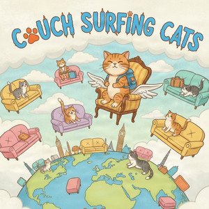 Couch Surfing Cats by Stef Sauce