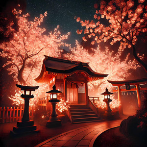Flame Petals Under the Moon