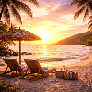 Sunset On The Beach by Webbstur