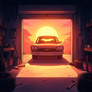 Garage Door Sunrise by Asphalt Bloom