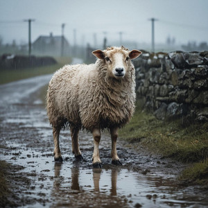 Damp Fleece by rain sheep