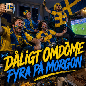 Fyra På Morgon Blå Gult Står by Dåligt Omdöme