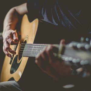 Strumming on the guitar