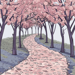Path of Cherry Blossom by Sleepy Octopus