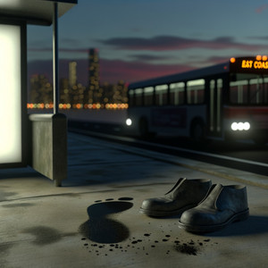 Shadows at the bus stop by Vynes