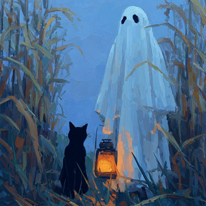 ghost and a cat. by yeyts.
