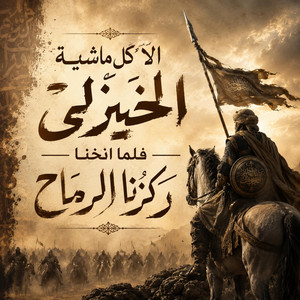 الا كل ماشية الخيزلى فلما انخنا ركزنا الرماح by محمد شلبي